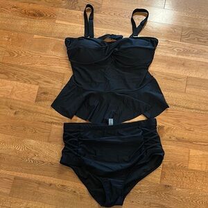 Black Tankini  Swimsuit 16W